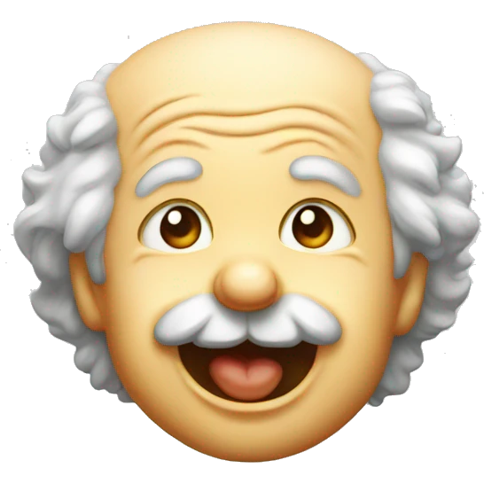 albert einstein happy infant face badge emoji