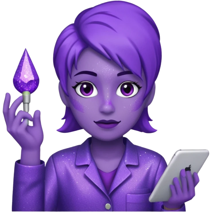 Purple Glitter worker emoji