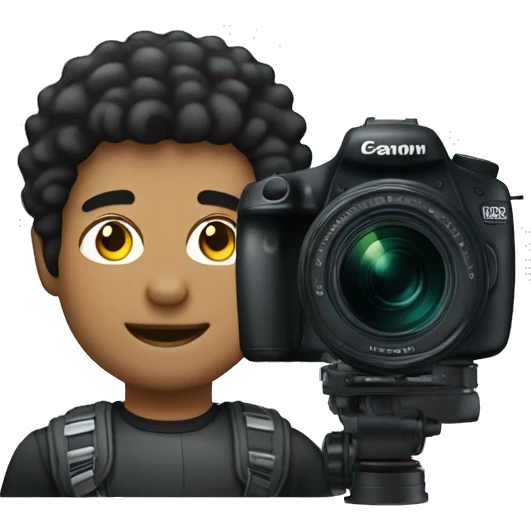 Guy with Canon Eos SL3 Camera & Black Hair emoji