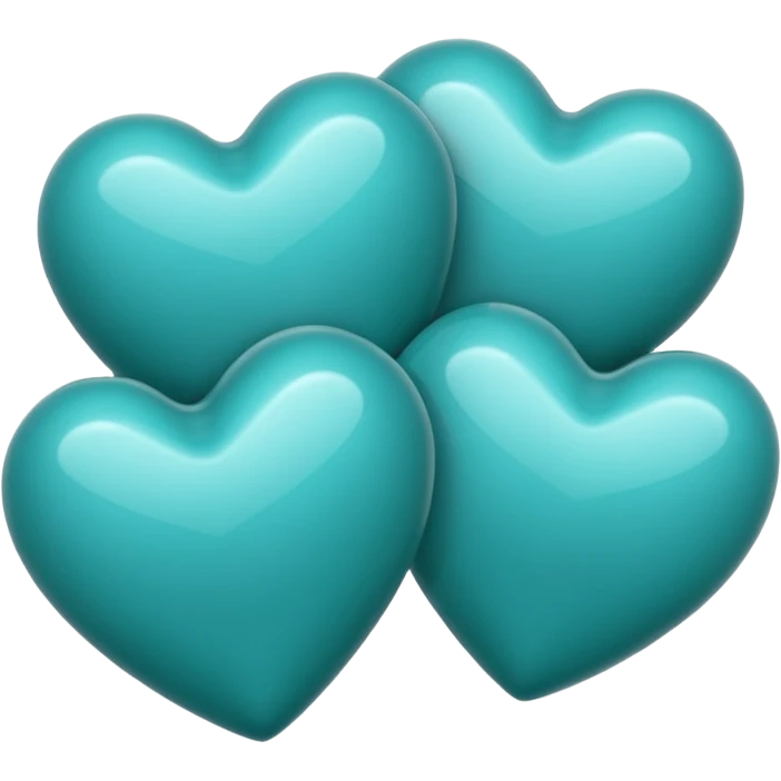 3 teal lined hearts emoji