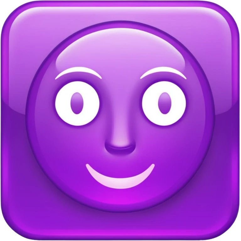 shiny purple text saying "ME" emoji