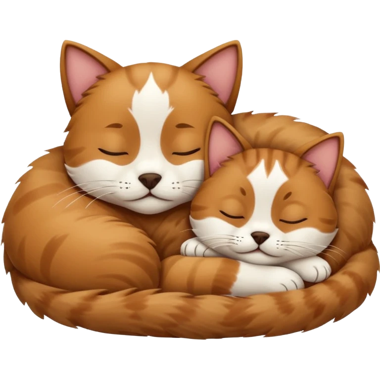 Cat and Dog sleep emoji