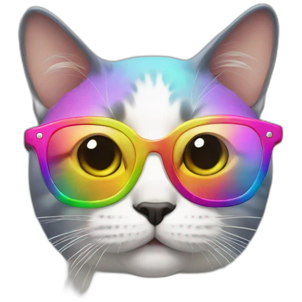 cat with rainbow glasses emoji