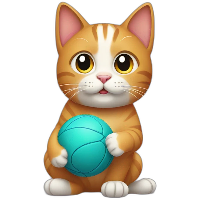 cat with ball emoji