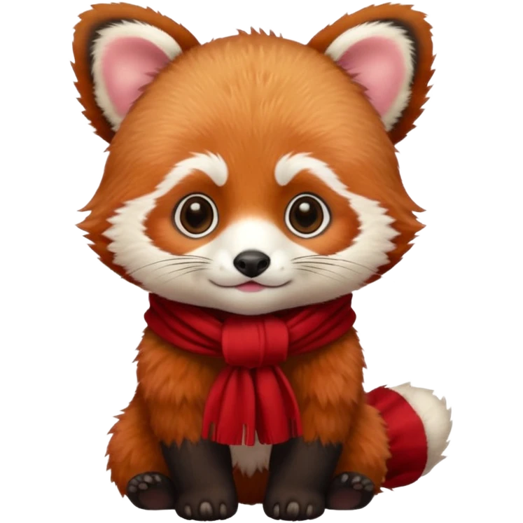 baby Red panda wearing a red scarf  emoji