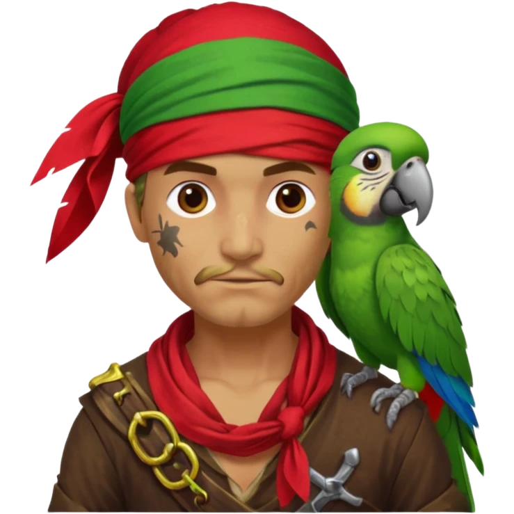 pirate and parrot emoji