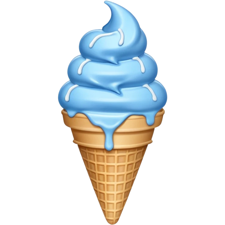 blue heart with an ice cream cone emoji