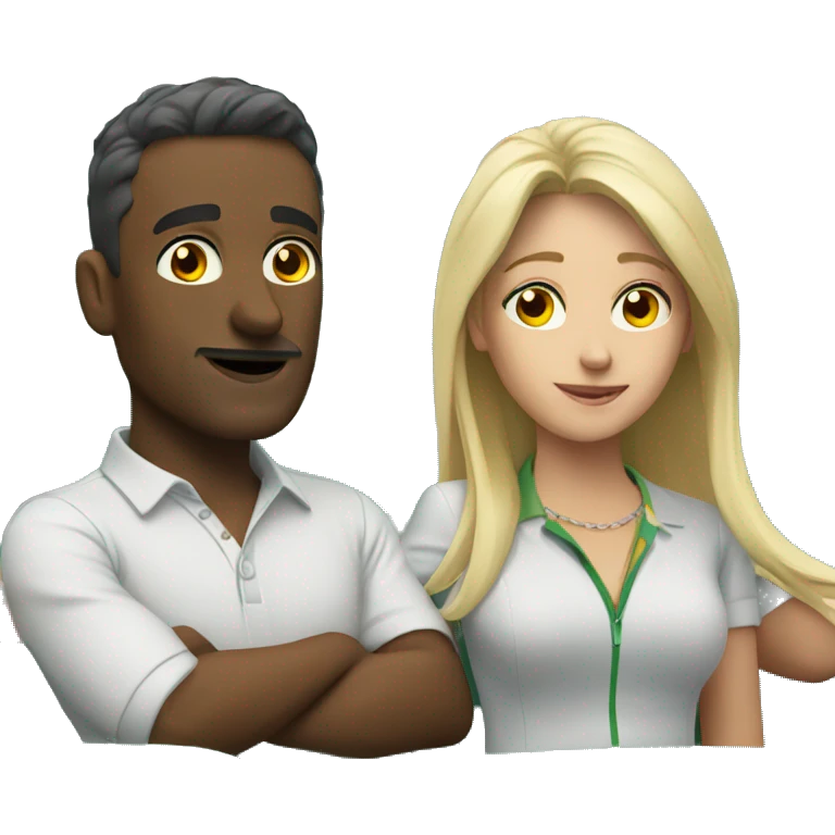 A couple watching formula 1 emoji