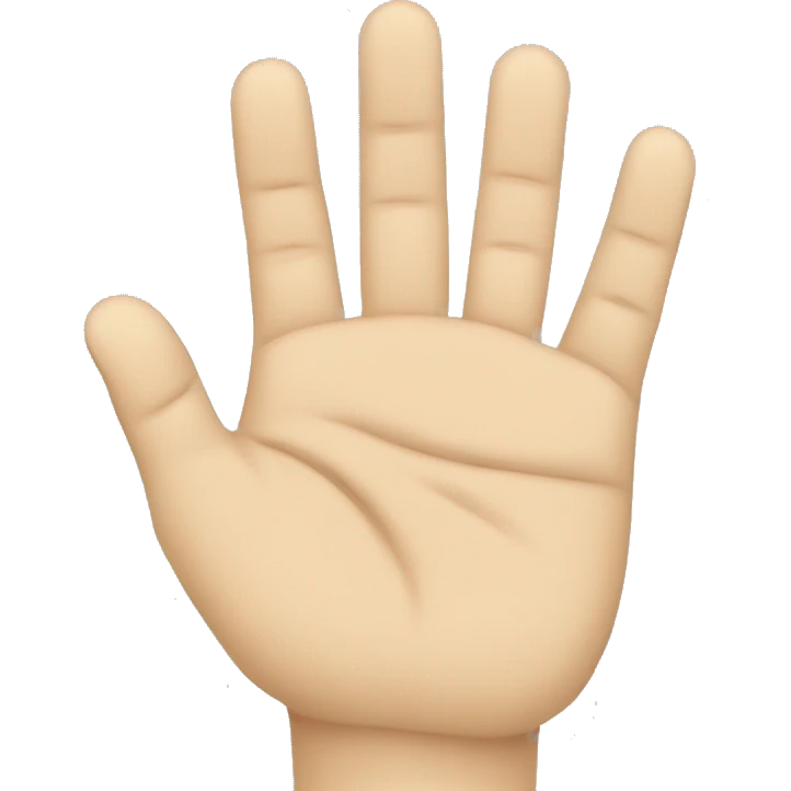Raised hand with part between middle and ring fingers emoji
