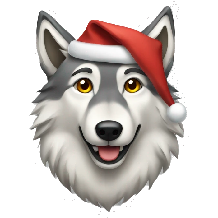 Christmas wolf emoji