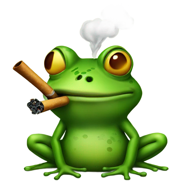 Frog smoking emoji