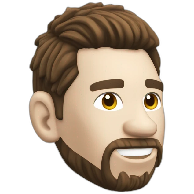 lionel messi with hair from polyurethane foam kicking soccer ball emoji