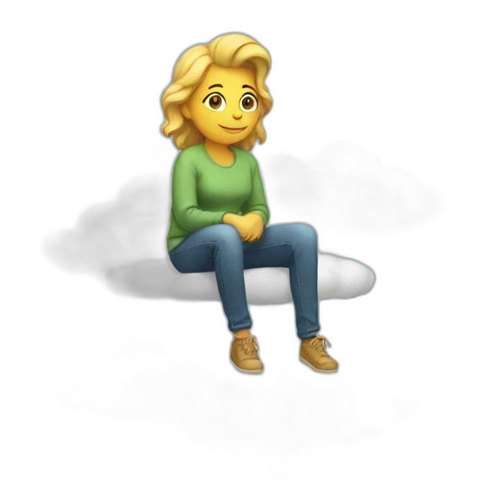 sitting on top of the cloud emoji