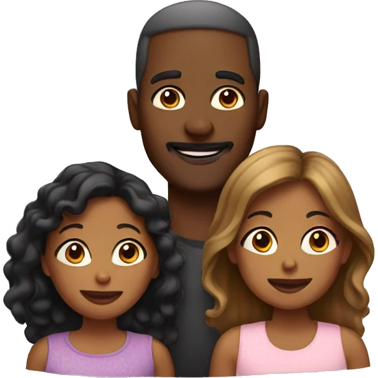 Black family composed of a mom, a dad, and two little girls emoji