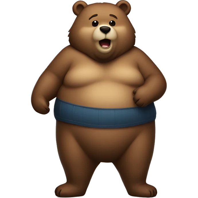 chubby bear with a belly emoji
