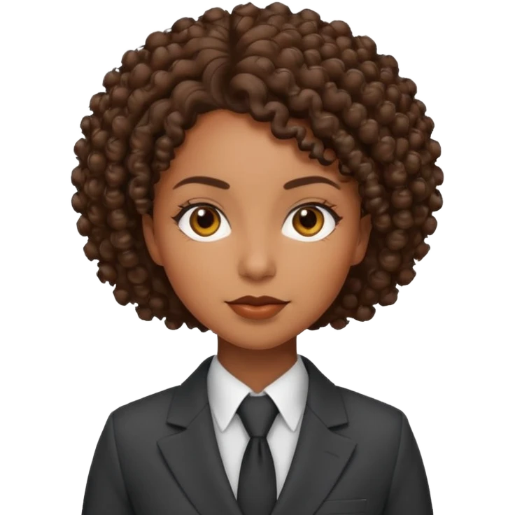 curly-haired black woman in a suit emoji