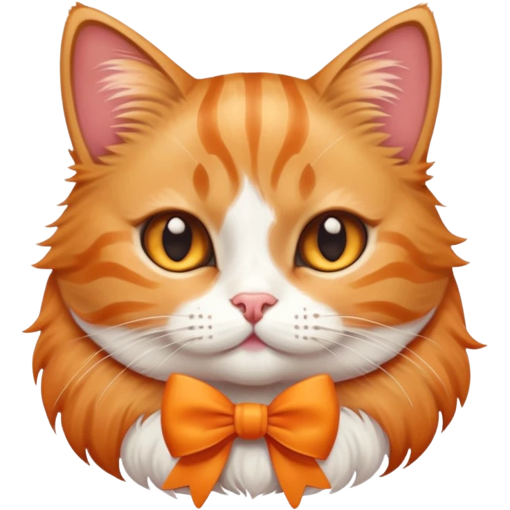 cute cat wearing a bow emoji