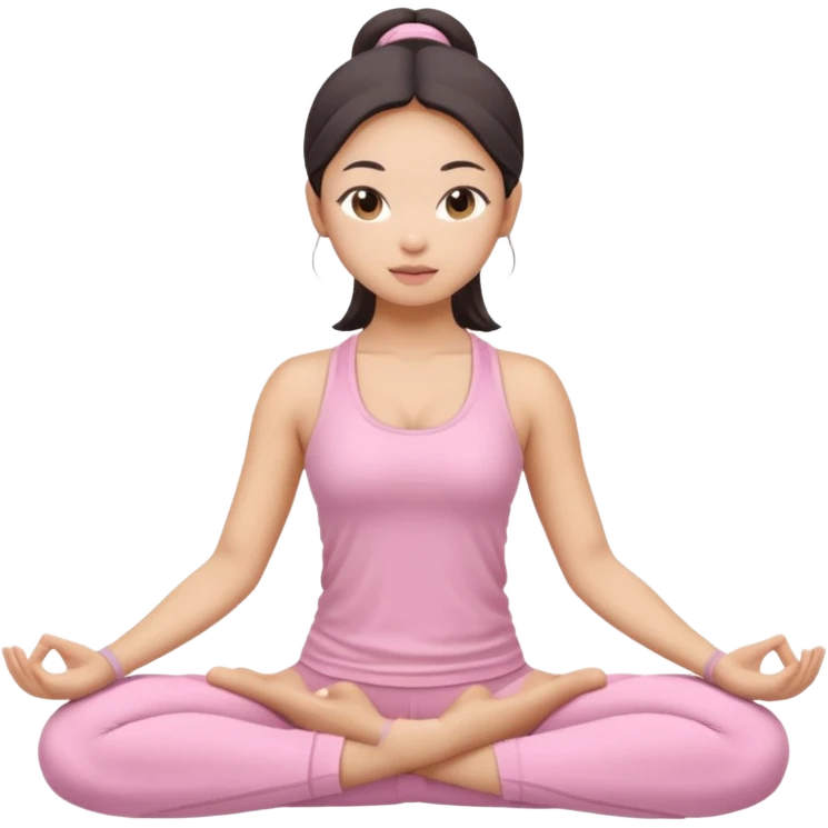 asian yoga girl light pink clothes  emoji