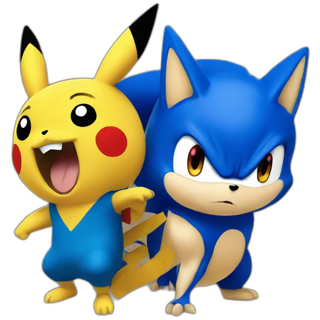 Pikachu and sonic emoji