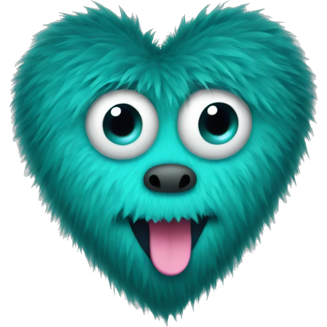 Teal monster fur heart emoji