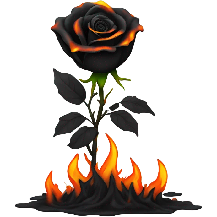 BURNING BLACK ROSE emoji