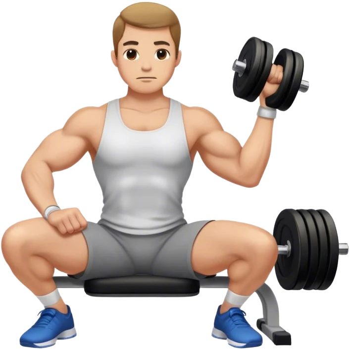 man seated weighted wrist curl emoji