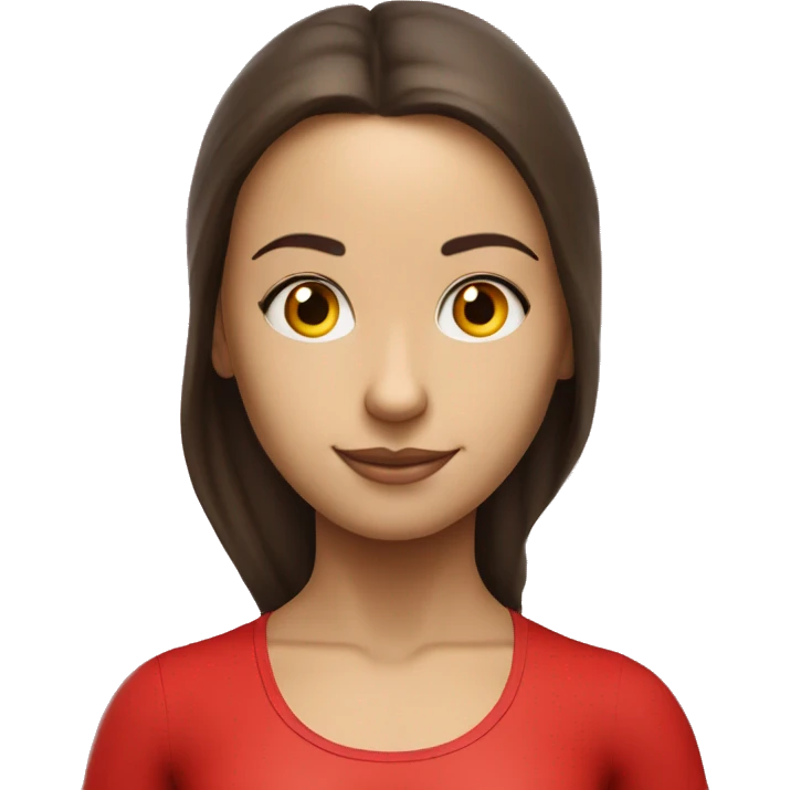 angelic brunette yoga girl in red yoga emoji