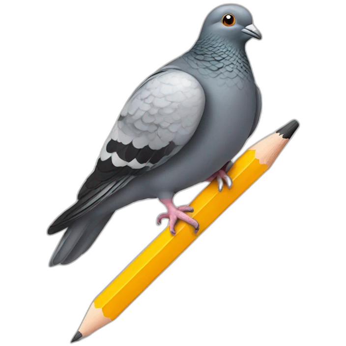 pigeon pencil emoji