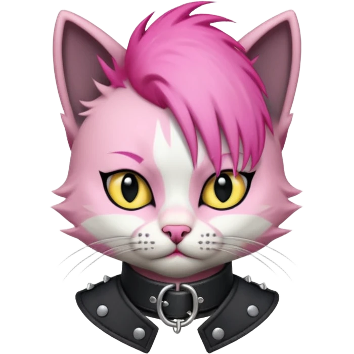 punker cat pink haired emoji