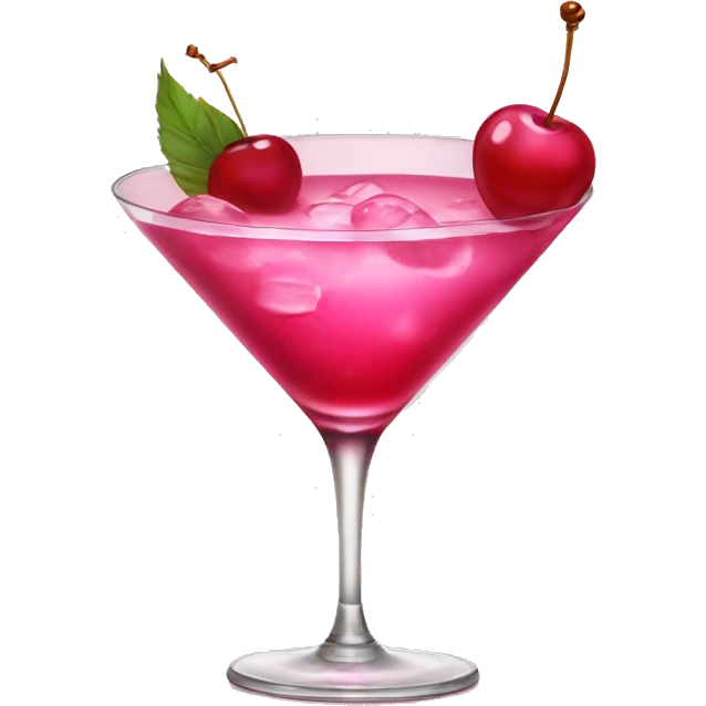 pink cocktail with cherry  emoji