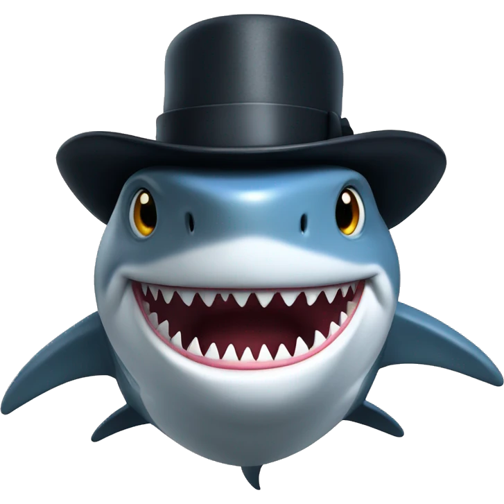 Shark with tophat emoji