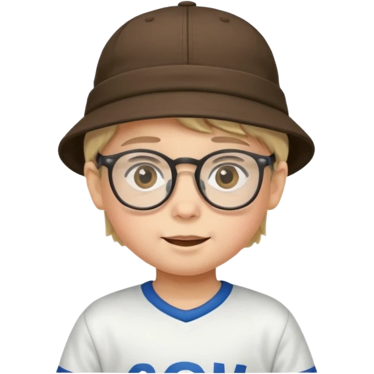 glasses child with hat and jersey emoji