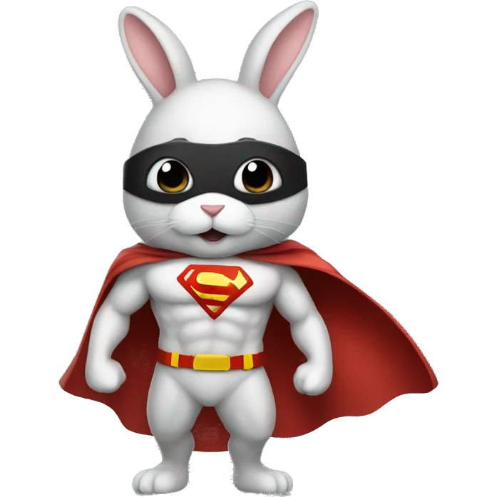 Rabbit dressed as super hero emoji