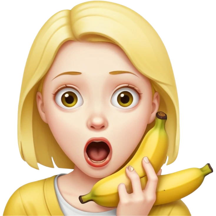 girl choking on banana emoji