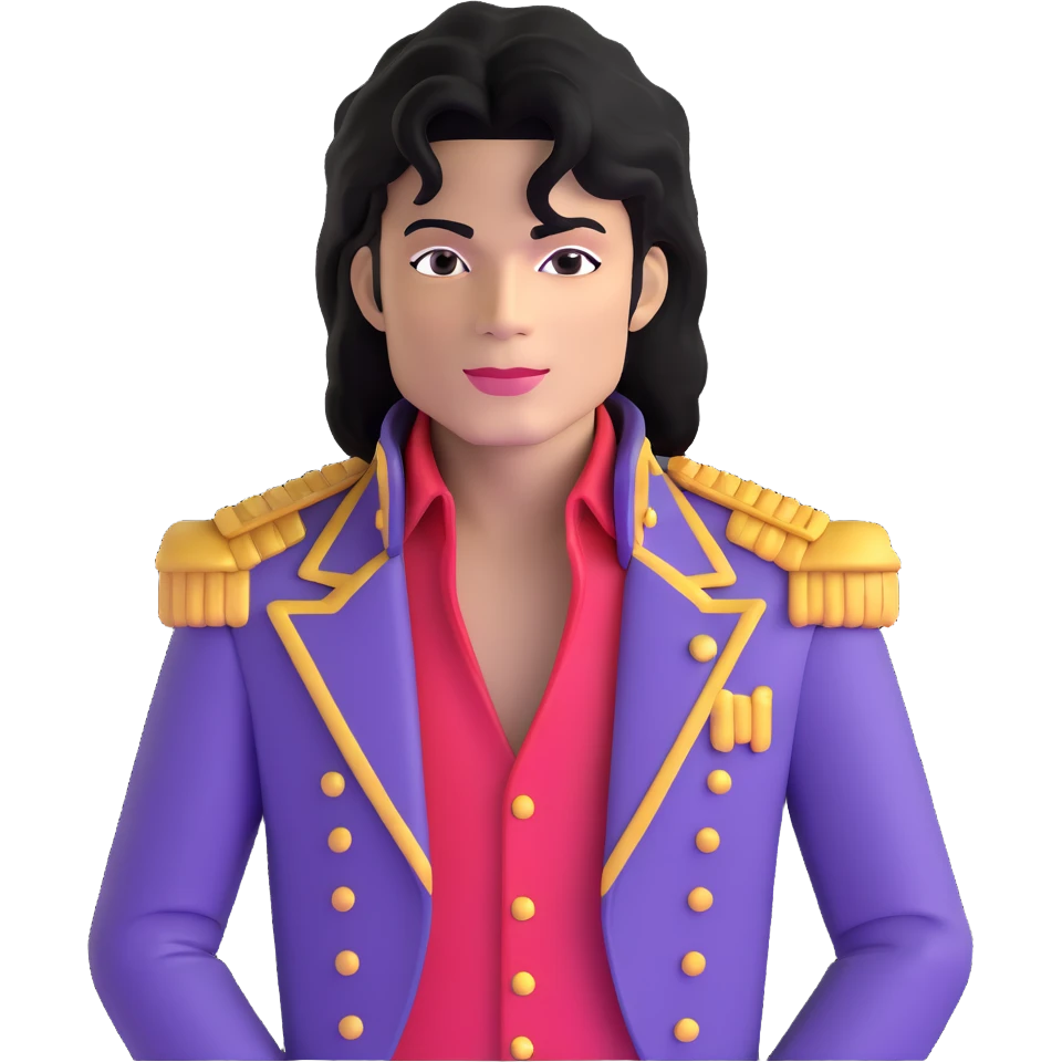 Michael Jackson upper body portrait with iconic outfit emoji