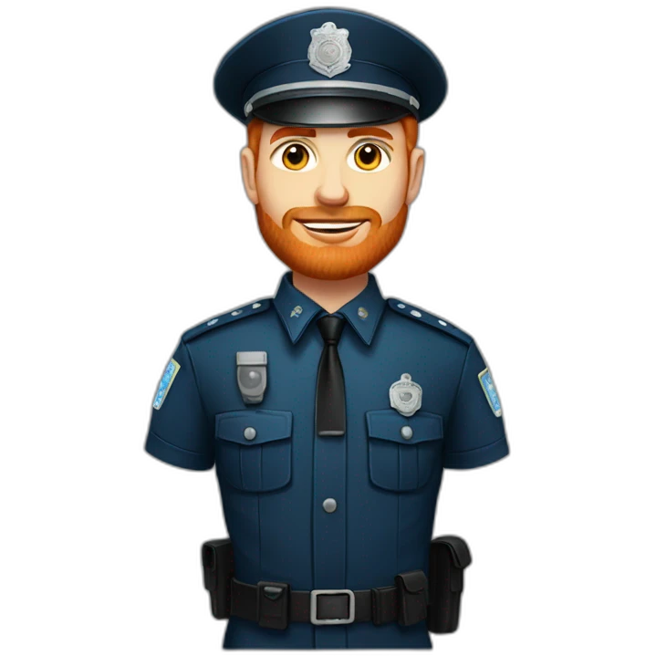Russian police officer redhead   emoji