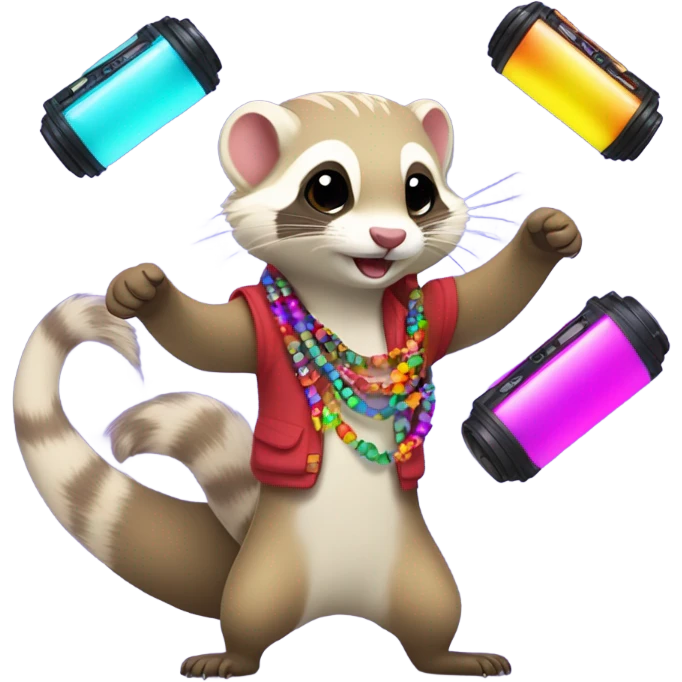 Ferrets at a rave emoji