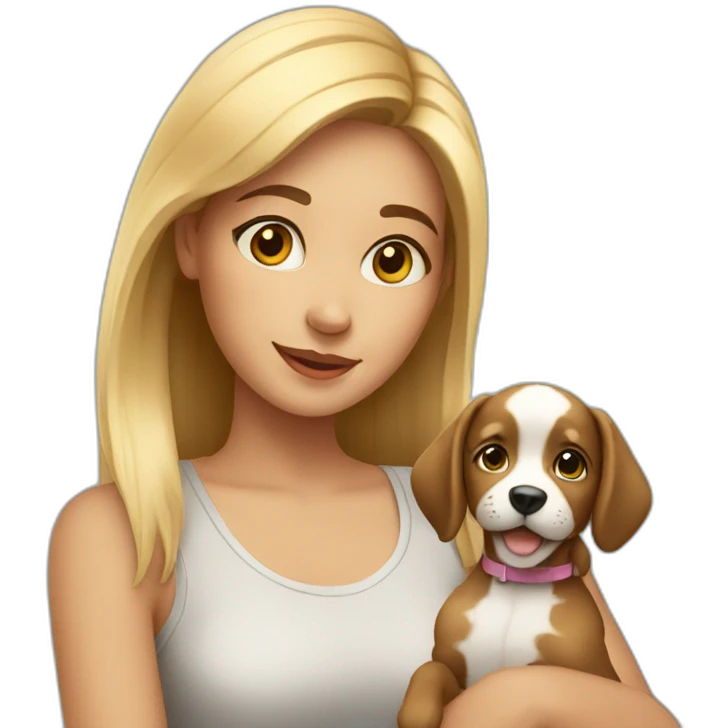 Girl with puppy emoji
