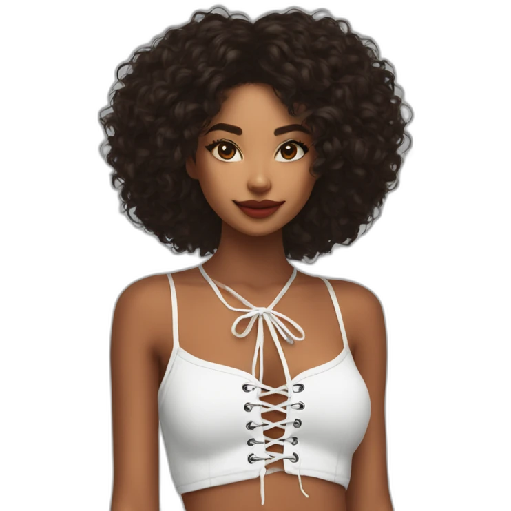 plush lace up crop top emoji