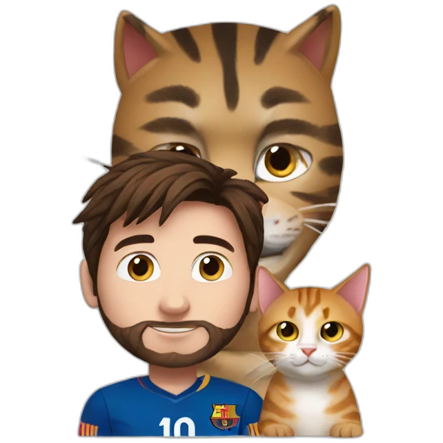 Messi with a cat emoji