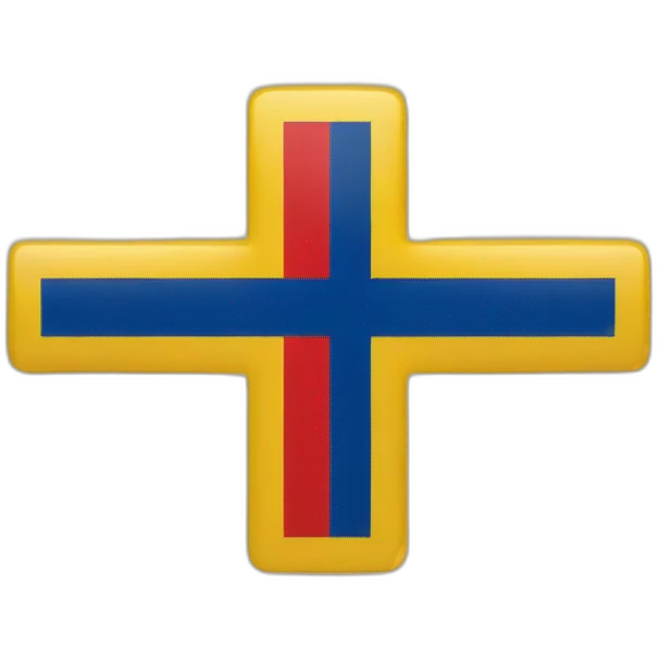 flag of Ingermanland yellow background with Scandinavian cross blue with red outline emoji