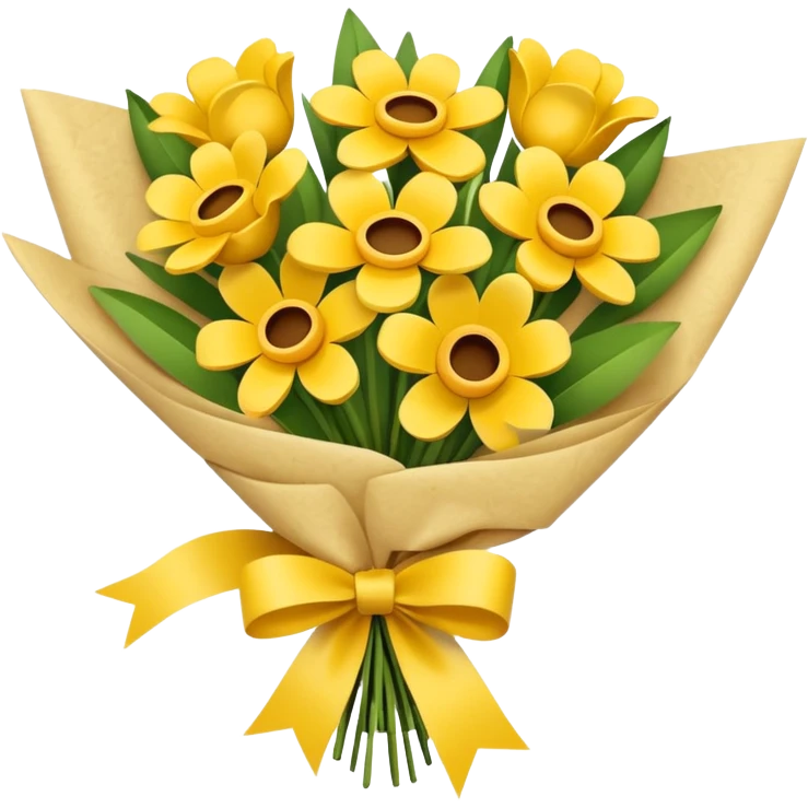 Bouquet Flower Wrap yellow emoji