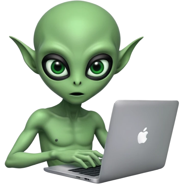 alien with laptop. emoji
