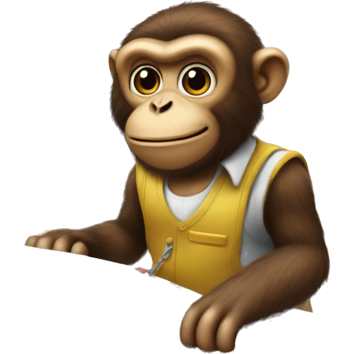 Monkey behind the cash register emoji
