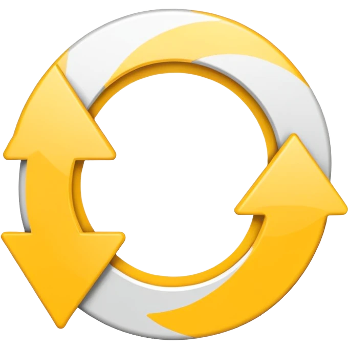 Prompt 15: "Is your backup plan."
Graphic: 🔄 Refresh/loop arrows icon (white with yellow highlights).
Animation: Arrows rotate smoothly.
Background: Transparent.
 emoji