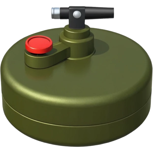 military green flat realistic anti-personnel mine emoji