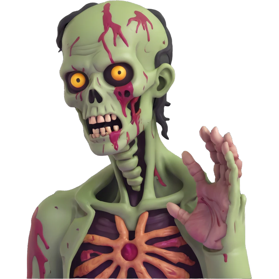 zombie with decaying flesh emoji