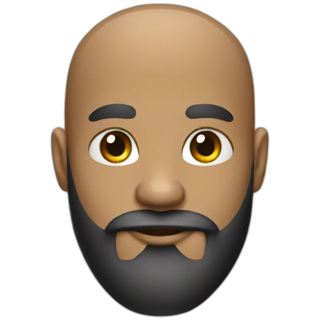 baldhead with beard looking proffesional emoji