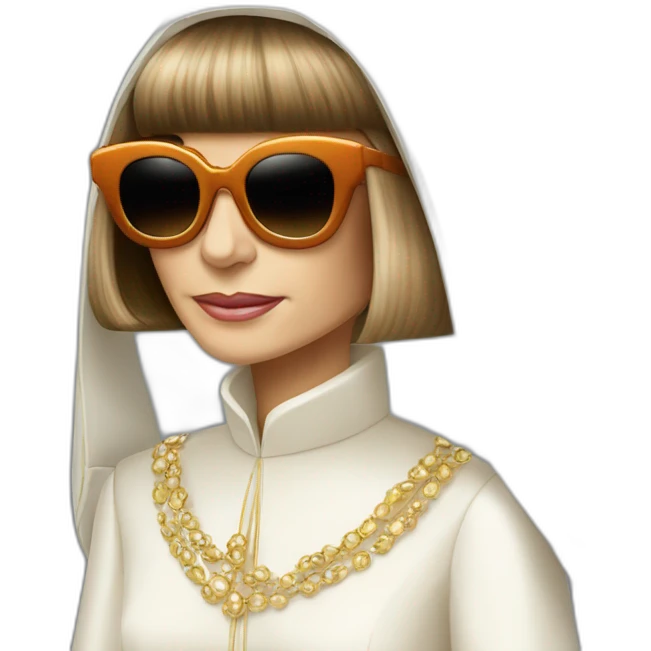 Anna wintour pope dress sunglasses emoji