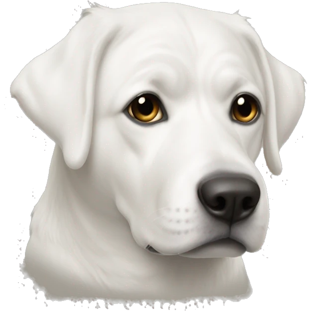 Mature White Akbash in a beany emoji